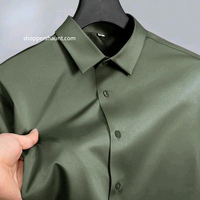 Micro stitch shirt- Olive green (Premium)_img_1