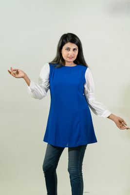 Trendy Blue and White Combo Top_img_1