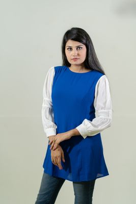 Trendy Blue and White Combo Top_img_3
