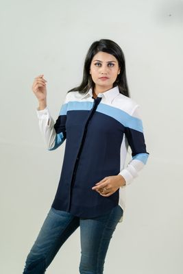 Chic Color-Block Buttoned Shirt_img_1