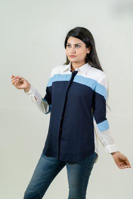 Chic Color-Block Buttoned Shirt_img_2