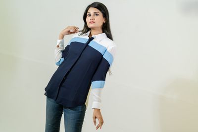 Chic Color-Block Buttoned Shirt_img_4