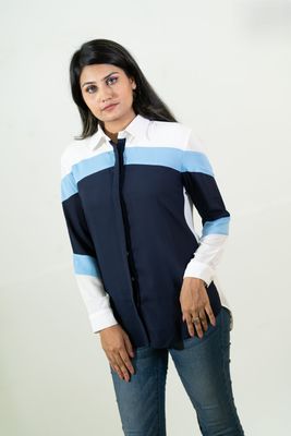 Chic Color-Block Buttoned Shirt_img_5