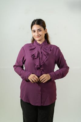 Elegant Purple Ruffled Shirt_img_1