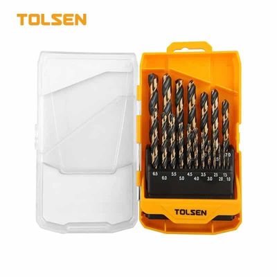 TOLSEN 19pcs Industrial Black and Gold HSS Drill Bit Set (1.0-10.0MM) Fractional Straight Shank 75086_img_0