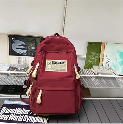 Aesthetic Large Capacity Cute Backpack (RED)_img_1