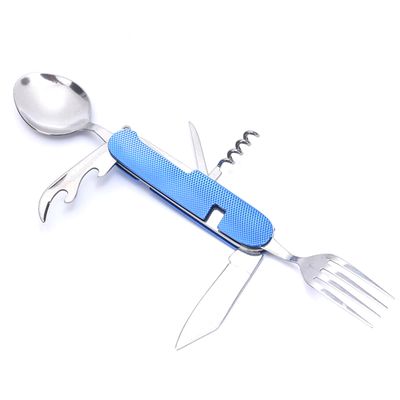 6 in 1 Camping Picnic Folding Spoon Tableware Outdoor Survival Cooking Tool_img_1