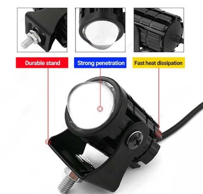 Bike or car mini driving fog light 2 colour white & yellow 1pcs_img_3