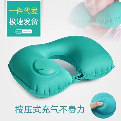 Pressing inflatable Neck Pillow Push Button Pillow Travel Pillow_img_0