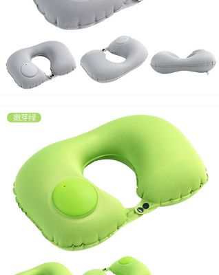 Pressing inflatable Neck Pillow Push Button Pillow Travel Pillow_img_6