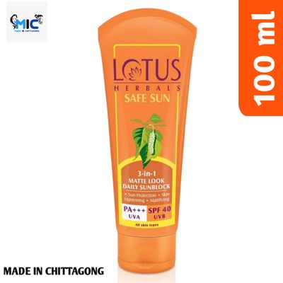 Lotus Herbals Safe Sun 3 In 1 Matte Look Daily Sunblock Lotion SPF 40 (50ml)_img_1