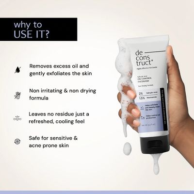 Deconstruct Oil Control Face Wash 1% Niacinamide With 0.5% Salicylic Acid (100 ml)_img_1