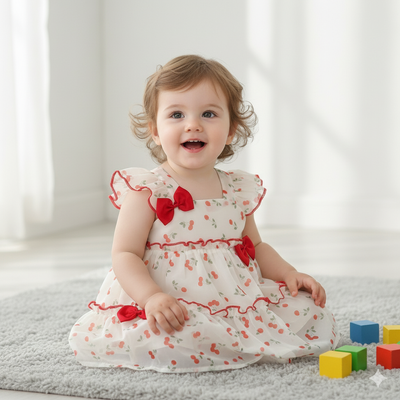 Baby Girls Summer Cherry Blossom Party Dress (6 to 36 months)_img_0