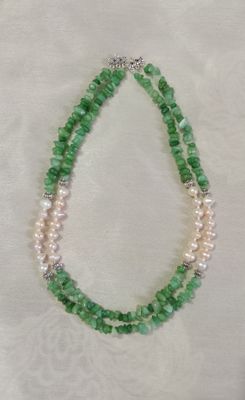 Pearl & coral stone combination neckpiece_img_0