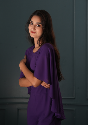 Elegant Purple Cape-Style Dress_img_3