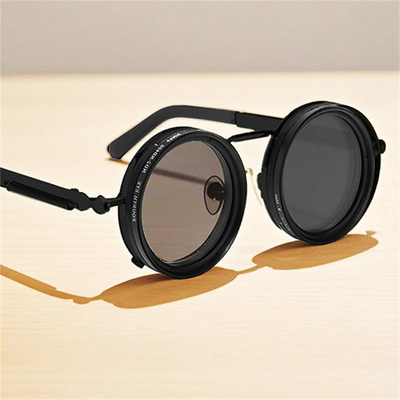 New Arrive 1-9 Adjustable Sunglasses Moonglass-Nd Filter Lenses Adjustable Tint Rounded Polarized Sunglasses_img_6