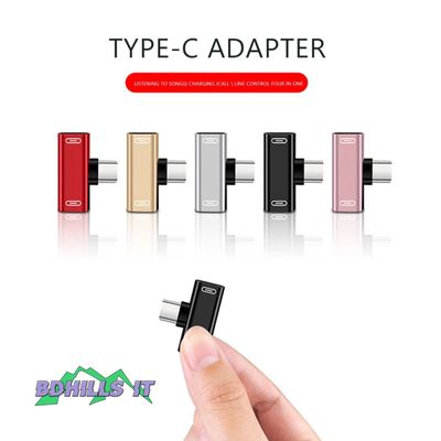 2 in1 Dual USB-C Type C Splitter Adapter to Charger and Headphone For Android US Alliance_img_1