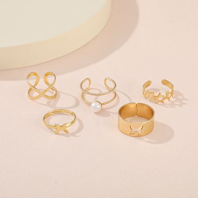 5 Piece adjustable golden ring set_img_0