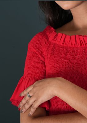 Charming Red Smocked Dress_img_3