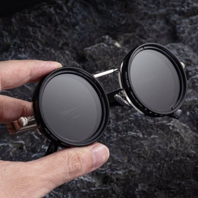 New Arrive 1-9 Adjustable Sunglasses Moonglass-Nd Filter Lenses Adjustable Tint Rounded Polarized Sunglasses_img_0