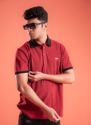 DENIED Premium Polo - Maroon_img_5
