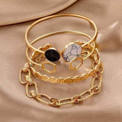 4 Pieces Geometric Bracelet set_img_0