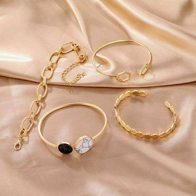 4 Pieces Geometric Bracelet set_img_1