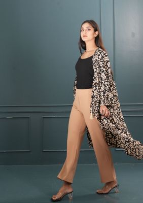 Stylish Black Floral Kimono_img_0