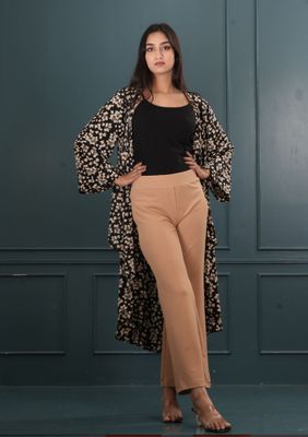 Stylish Black Floral Kimono_img_2