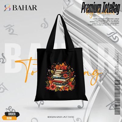 Books & Flowers Tote Bag_img_9