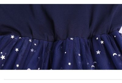 Imported 🌌 Starry Sky Gradient Princess Dress – Girls' Summer Short Sleeve Veil_img_2