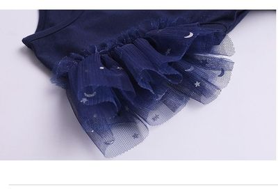 Imported 🌌 Starry Sky Gradient Princess Dress – Girls' Summer Short Sleeve Veil_img_3