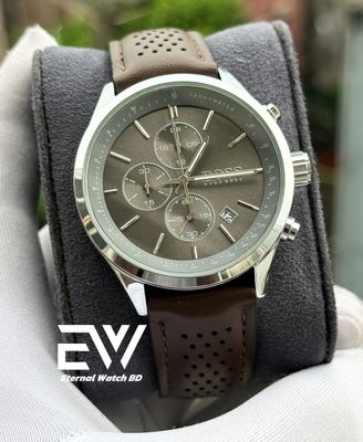 BOSS 3 CHRONO GRAY DIAL BROWN BET SILVER CASE_img_1