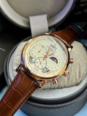 Patek Brown Belt Rose Gold Case Semi AAA Grade_img_0