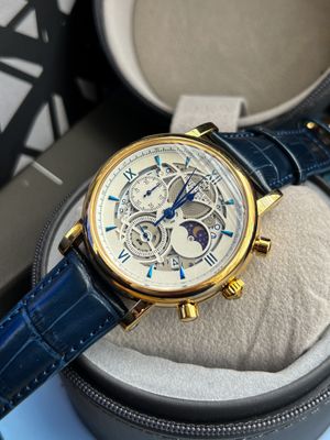 Patek Blue Belt Gold Case Moon Phase Semi AAA Grade_img_0