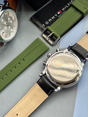 Tommy Hilfiger Black Belt White Dial With Free Silicone Strap AA Grade_img_3