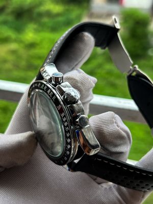 Omega Speedmaster White Dial Black Leather Belt Semi AAA Grade Quality_img_3