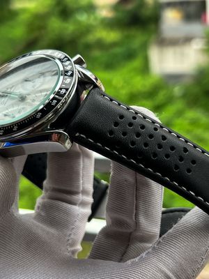 Omega Speedmaster White Dial Black Leather Belt Semi AAA Grade Quality_img_4