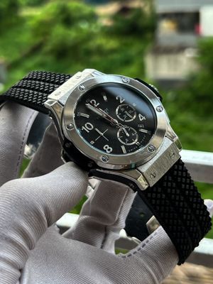 Hublot Big Bang Black Belt Silver Case Semi AAA Grade_img_1