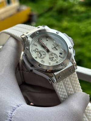 Hublot Big Bang White Dial Silver Case White Silicone Belt Semi AAA Grade Quality_img_0
