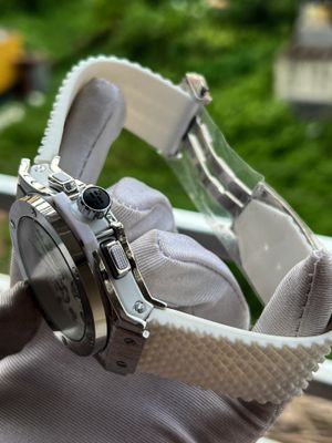 Hublot Big Bang White Dial Silver Case White Silicone Belt Semi AAA Grade Quality_img_4