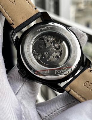 Fossil Automatic Black Belt Black Dial Silver Case_img_1