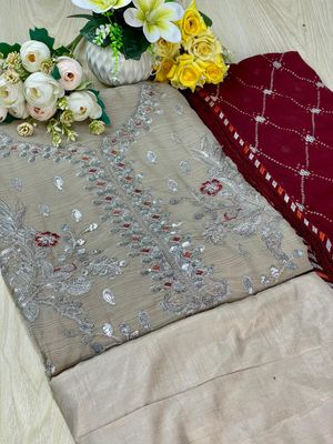 Semi –Embroidery & Sequence Work Party dress_img_7