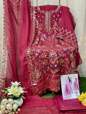 Semi –Embroidery & Sequence Work Party dress_img_12