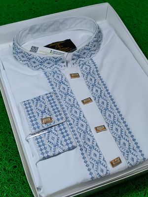 Premium Embroidery Punjabi (White)_img_1