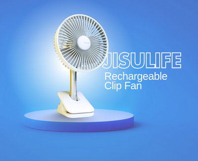 JISULIFE FA13R Rechargeable Clip Fan (8000mAh)- White Color_img_1