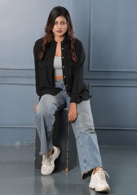 Casual Black Button-Down Shirt_img_1