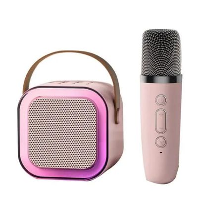 K12 Portable Karaoke Bluetooth Speaker With Microphone- Pink Color_img_0
