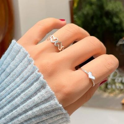 2 pcs silver adjustable ring set_img_3