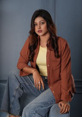 Chic Brown Button-Down Shirt_img_3